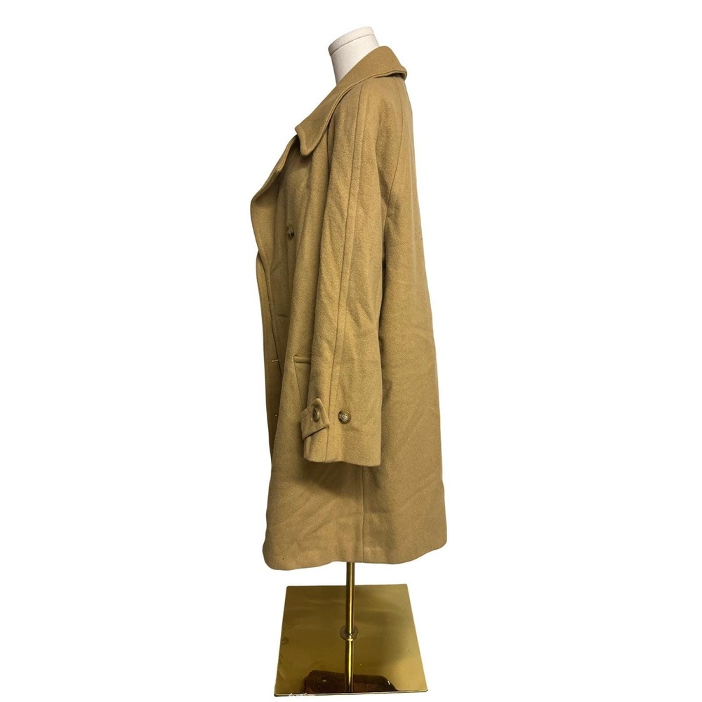 Vintage Womens Camel Wool Double Breasted Peacoat Size 12 Classic Old Money - Picture 2 of 12